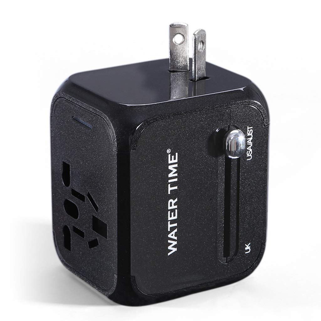 Socket de conversión de Carga Internacional de Viaje portátil, Adaptador Universal Mundial, convertidor de Socket Universal (Color : Black)