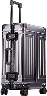 Bagagem de viagem Nova bagagem de viagem de alumínio mala de viagem de negócios Trolley Mala de embarque bagagem de mão bagagem de mão 20/24/26/29" mala (cor: cinza, tamanho: 24 polegadas)