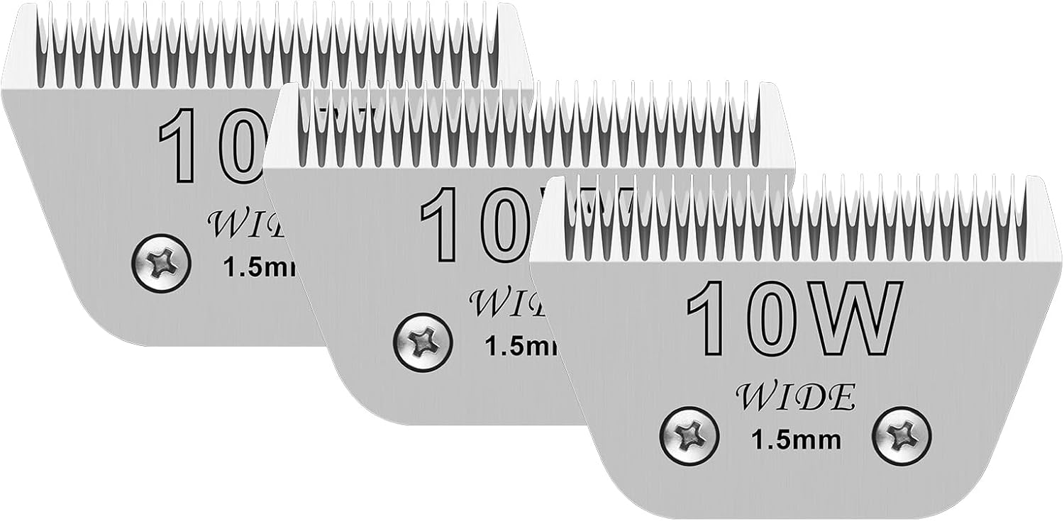 3 Pack 7 Wide Blades for Dog Grooming,Compatible with Andis,Oster A5,Wahl km10 Clippers,Cutting Length 1/8"
