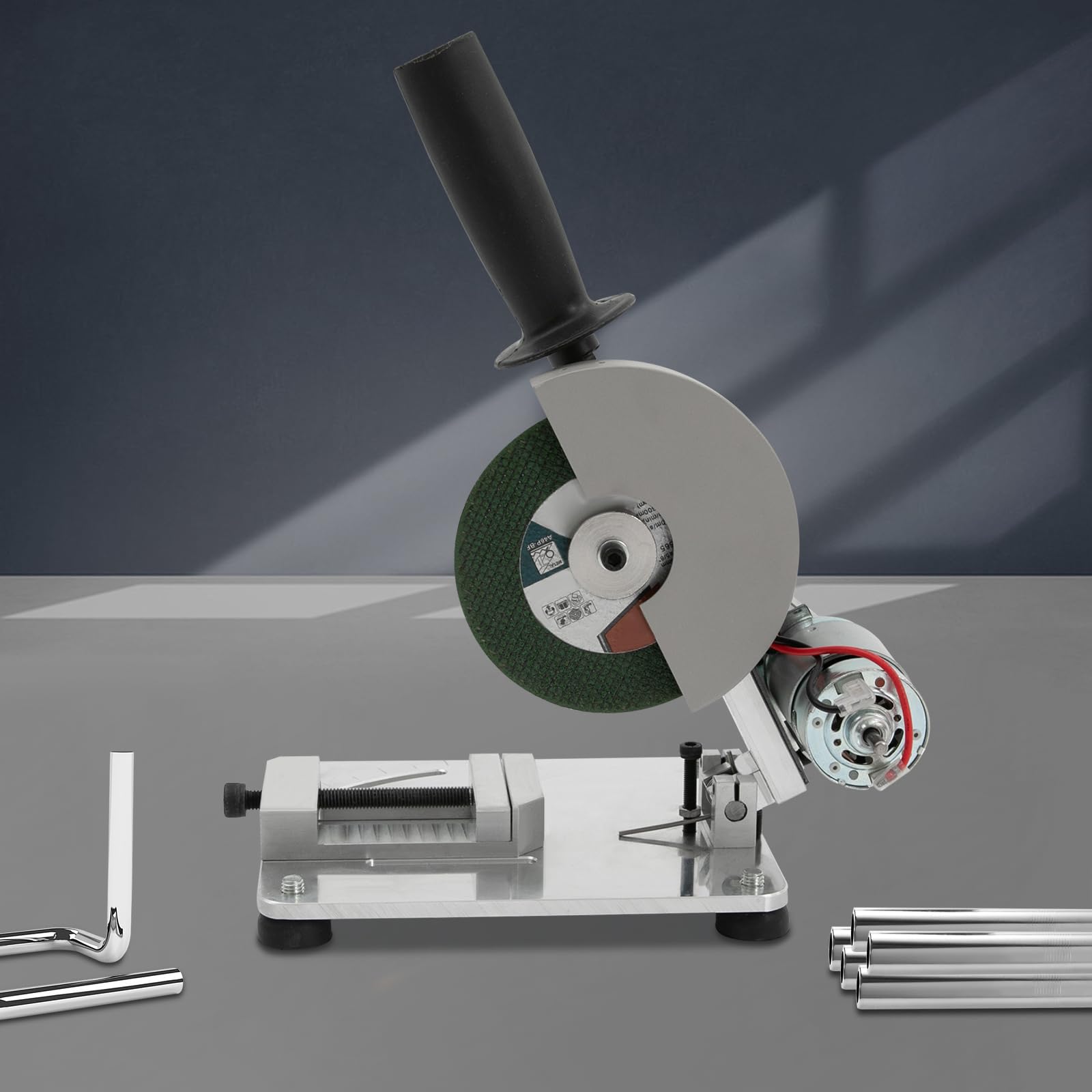 Tronçonneuse en métal de 4 pouces, portable, mini circulaire de table, 9000 tr/min, mini scie à onglets avec 2 lames, machine de découpe pour bois, acier, aluminium