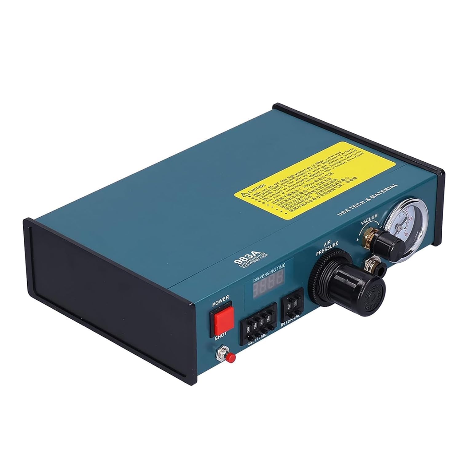 Máquina dispensadora de adhesivo líquido con pantalla digital con función semiautomática, para componentes electrónicos, repetibilidad ± 0,4 %, sincronización de 0,01 ~ 99,99 S