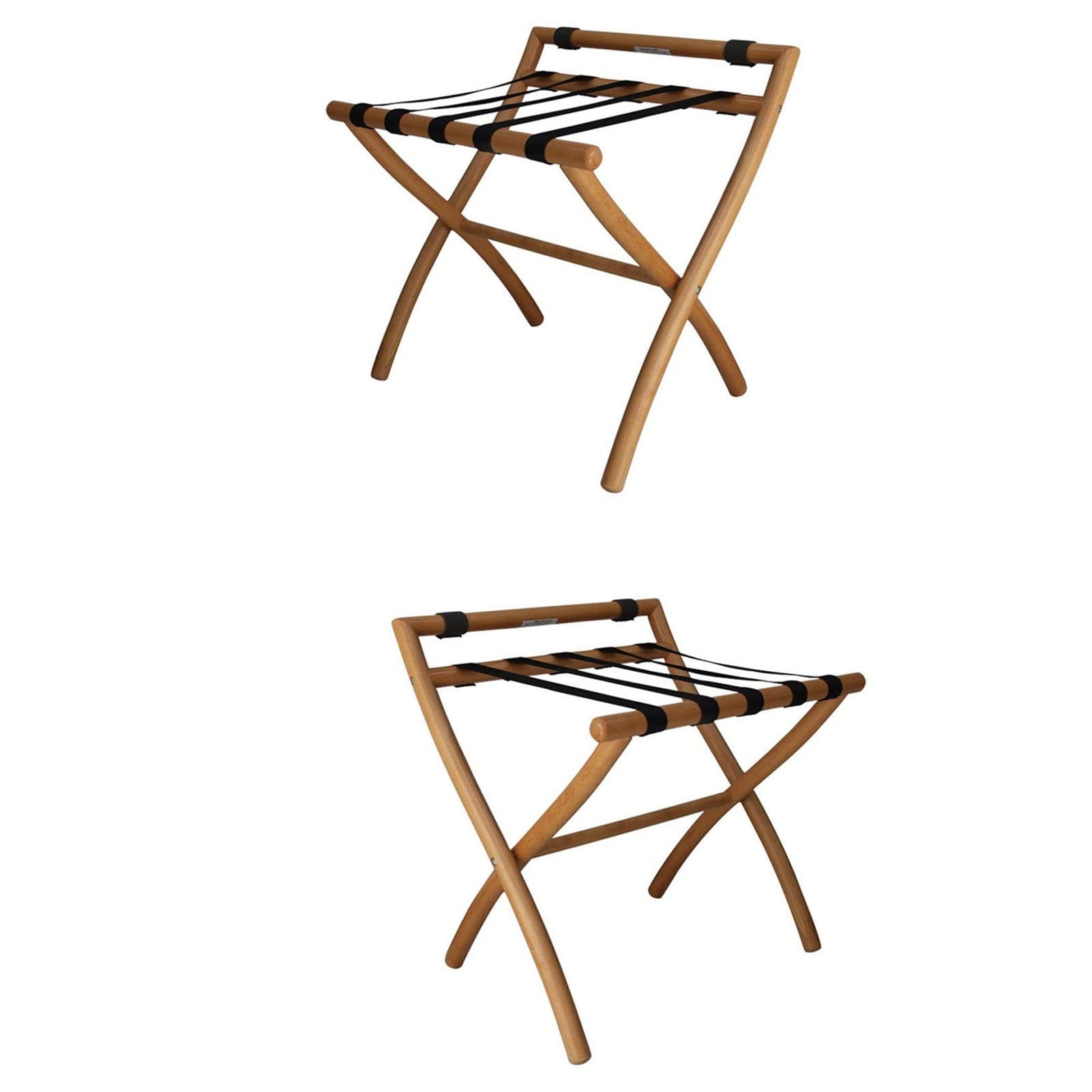 FENOKD Classic Luggage Rack - Suitcase Holder for Bedroom, Folding Suitcase Stand with Backrest, Multifunctional Solid Wood Storage Rack, Travel Break Folding Stool,2PCS