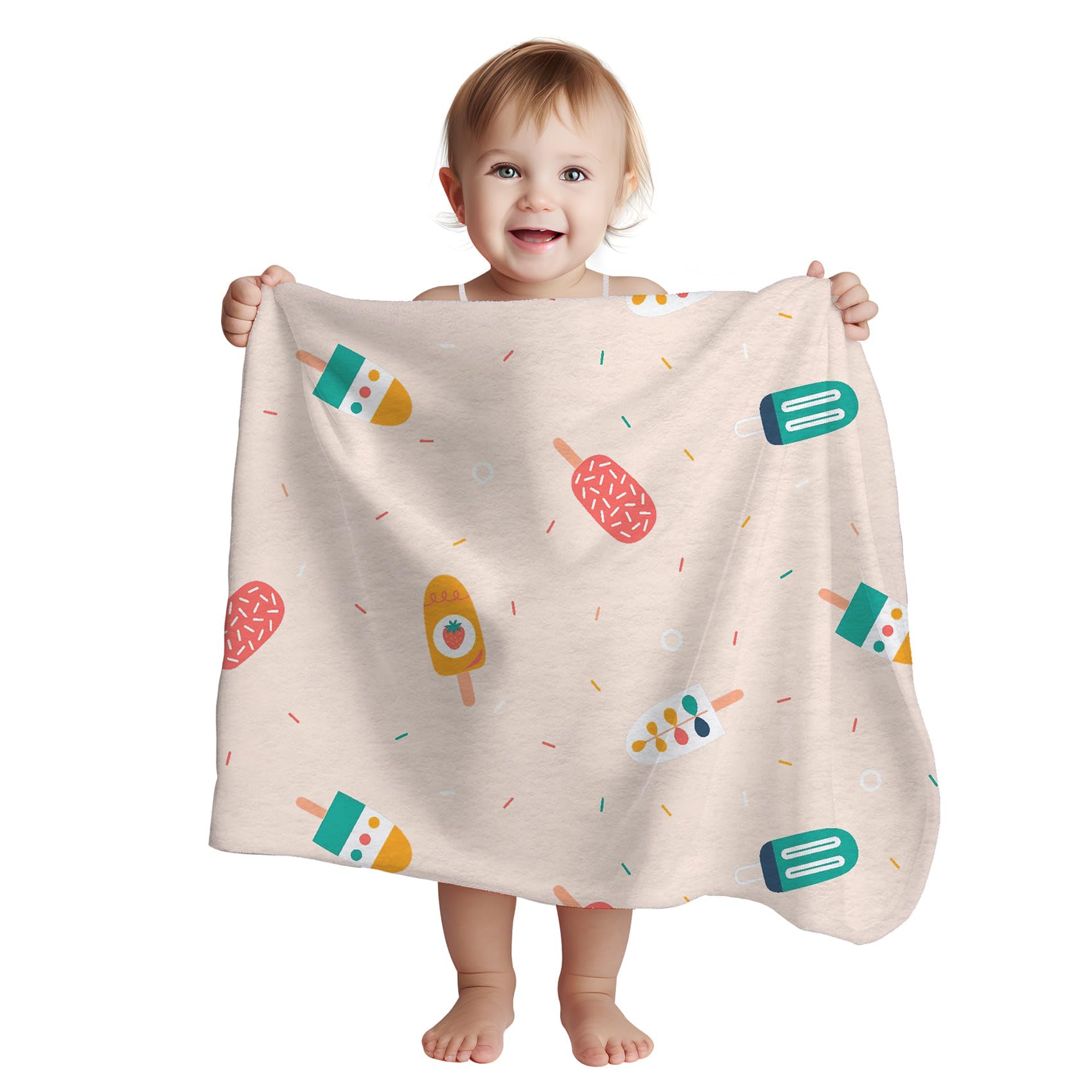 1ST STEP New Born Baby Blanket All Season Printed Single Super Soft Wrapper Sheet for AC Room for Baby Boys, Baby Girls, Babies (Ice Cream, 70 X 100 cms)-picture-12
