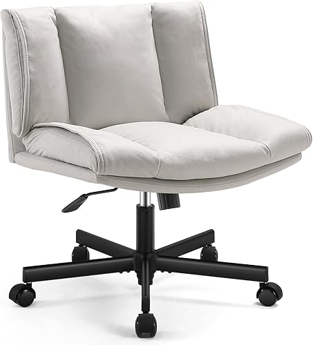 LEAGOO Sillas de escritorio sin brazos con ruedas, silla de oficina con tela técnica, sillas giratorias ajustables para computadora para base del