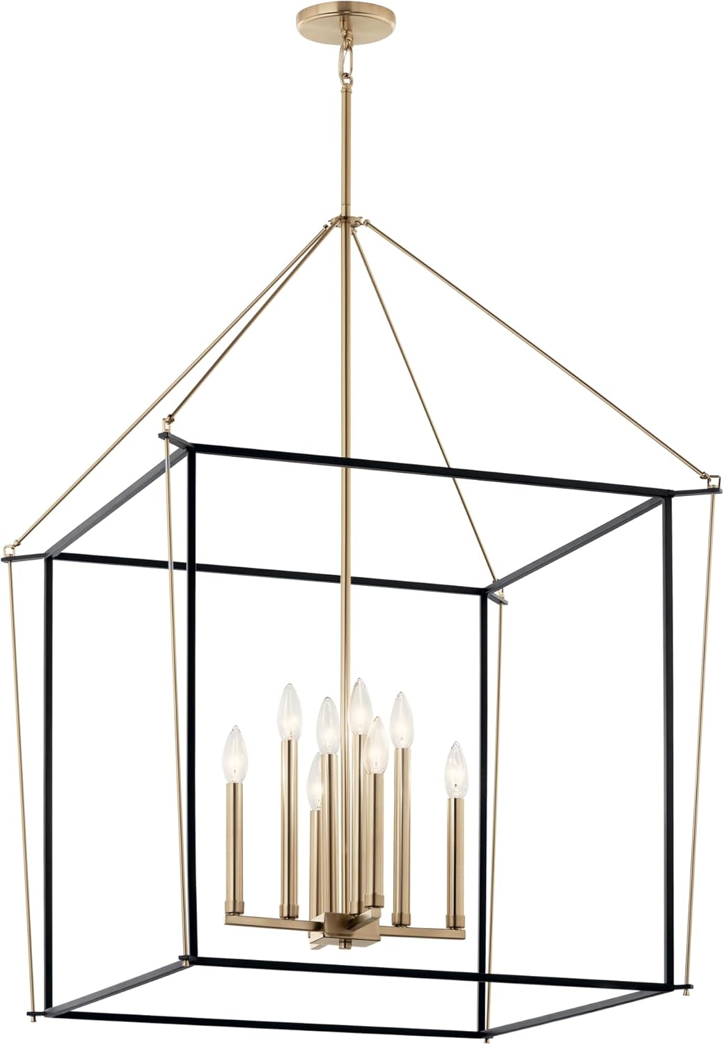Champagne Bronze 8-Light Modern Taper Candle Pendant