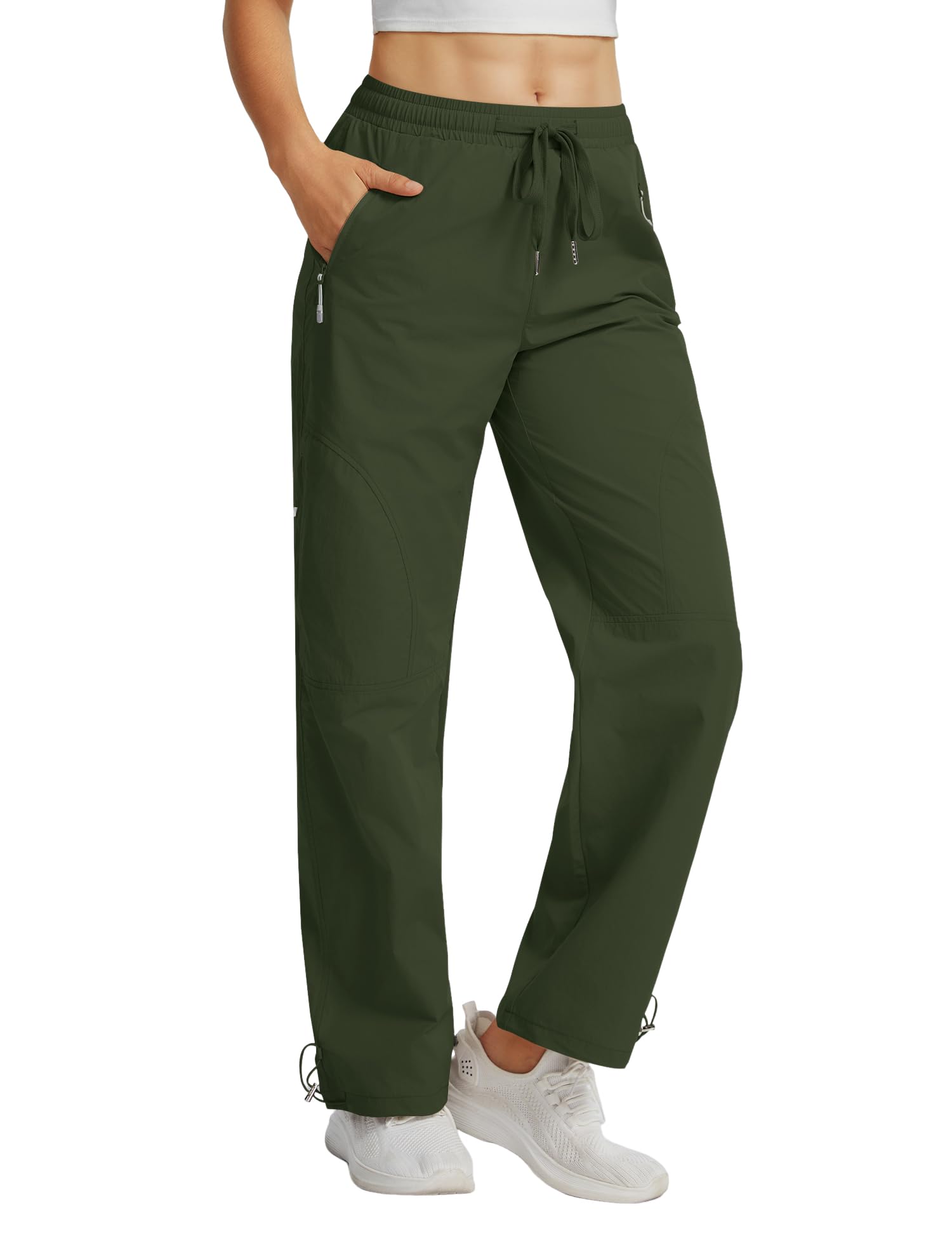 Rapbin Wanderhose Damen Outdoorhose Leicht Schnelltrocknend Atmungsaktiv Trekkinghose Funktionshose Sommer mit Reißverschlusstaschen
