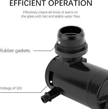 Windshield Washer Pump with Rubber Grommet,Windshield Washer Fluid Pump Replacement OEM#89017059,173686,Windshield Wiper Pump Compatible with Ford Lincoln Mazda Mercury