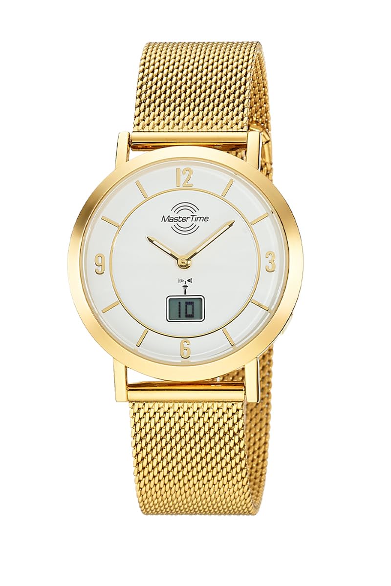 Master Time Funk Quarz Damen Uhr Analog-Digital mit Edelstahl Milanaise Armband MTLA-10949-12M