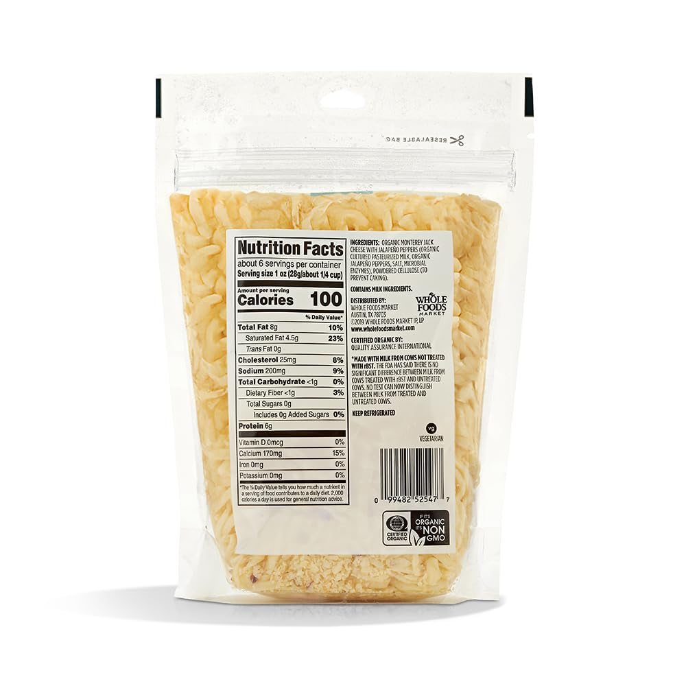365 by Whole Foods Market Organic Shredded Pepper Jack Cheese 6 OZ — view 2