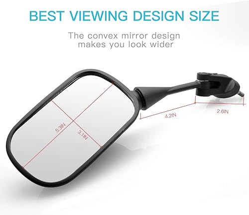 Miniatura 5 de MZS Espejos de motocicleta de carreras, carenado, accesorios para retrovisores laterales, color negro, compatible con ZX6R 636 ZX-6R ZX6RR 2005-2008