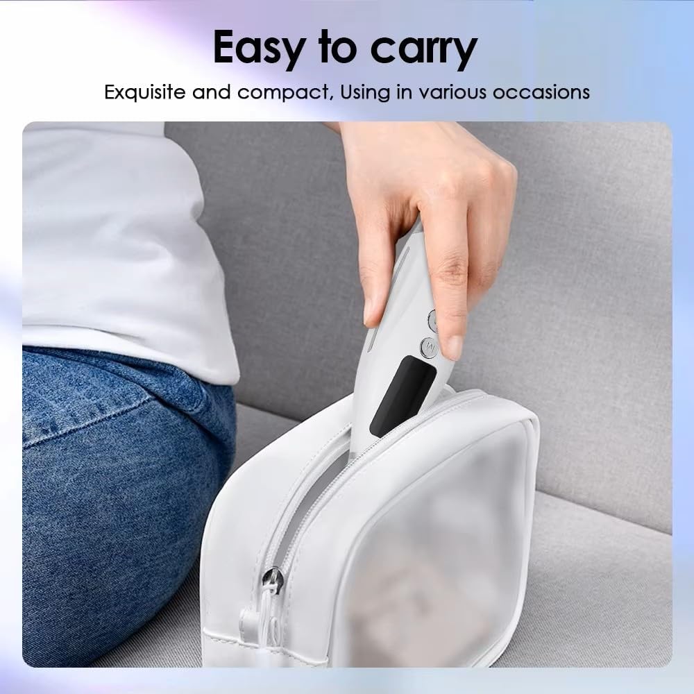 7‑in‑1 Face & Neck Massager – Microcurrent, LED Light, Heated Vibration & Skin‑Relaxing Beauty Tool (White)