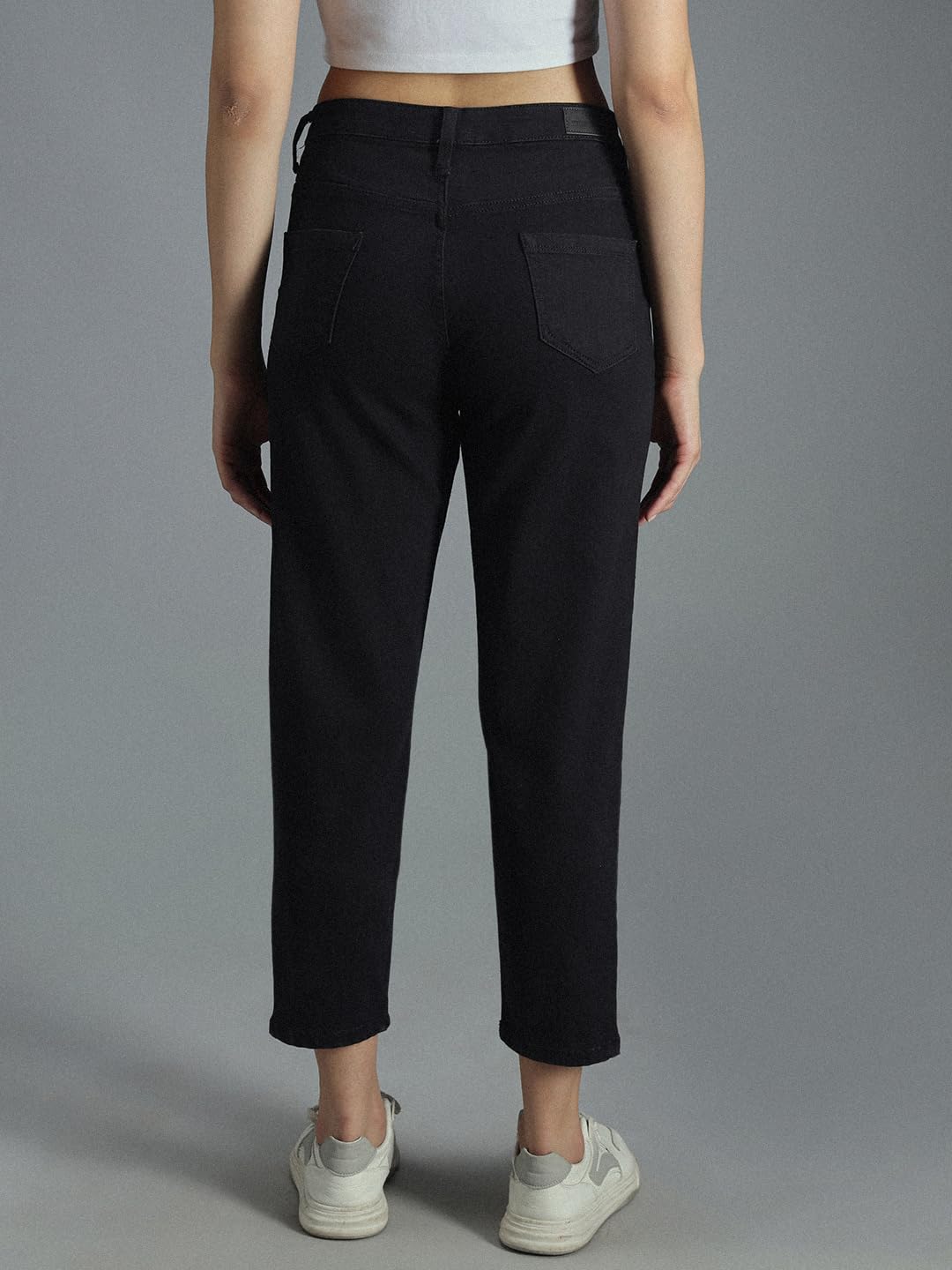 HIGH Star damskie czarne dżinsy Mom Fit Stretch