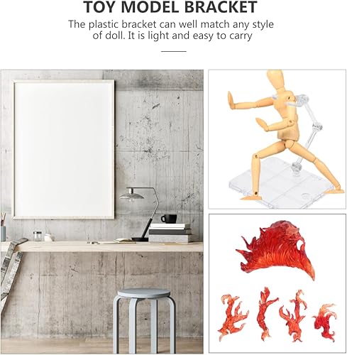 Vista 3 de iplusmile iplusmile - Soporte para figura de acción, soporte de exhibición de figuras de acción de montaje de bricolaje, soporte de soporte para Rojo