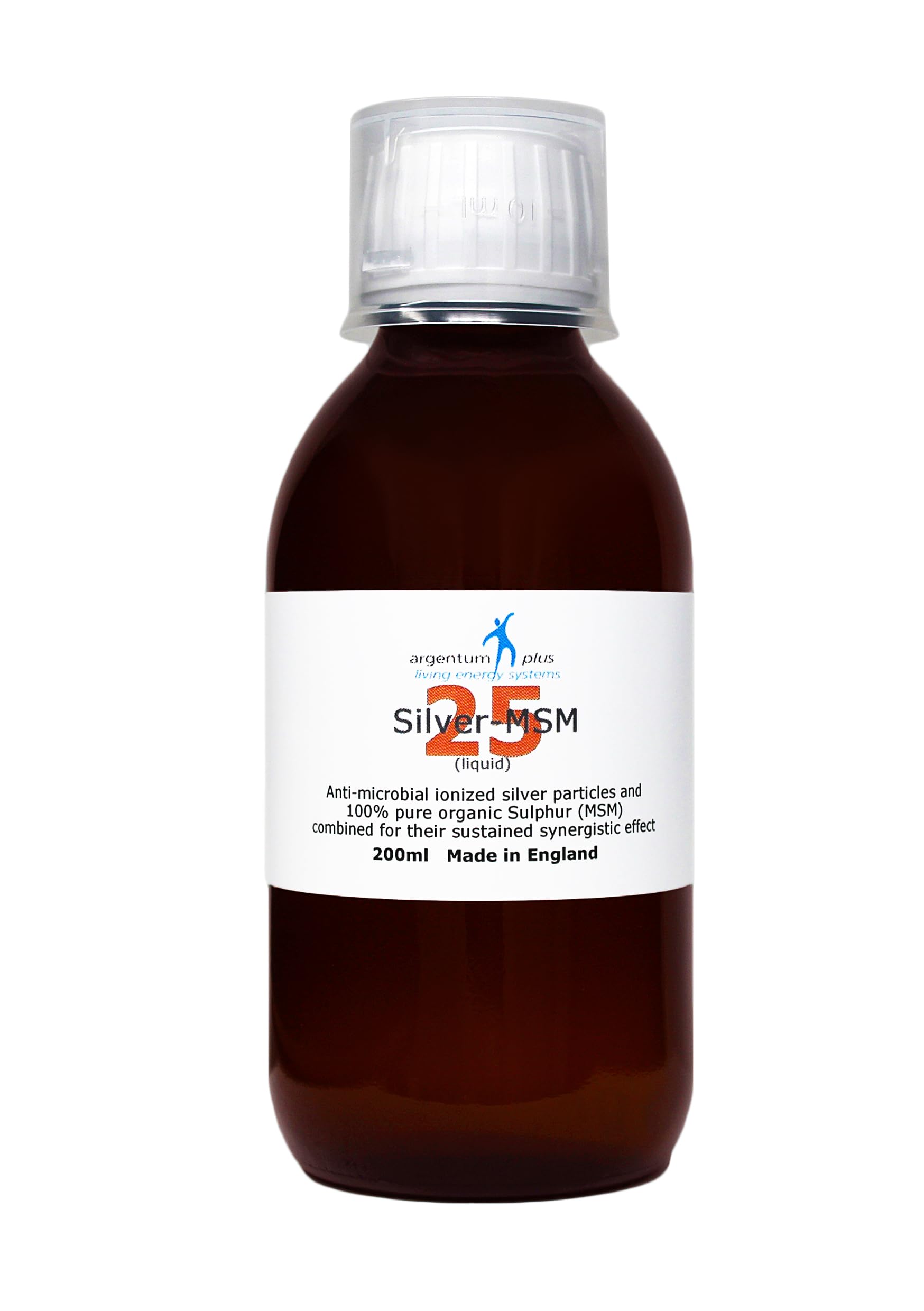 Silver-MSM 25 (Liquid) - 200 ml in Amber Glass Bottle