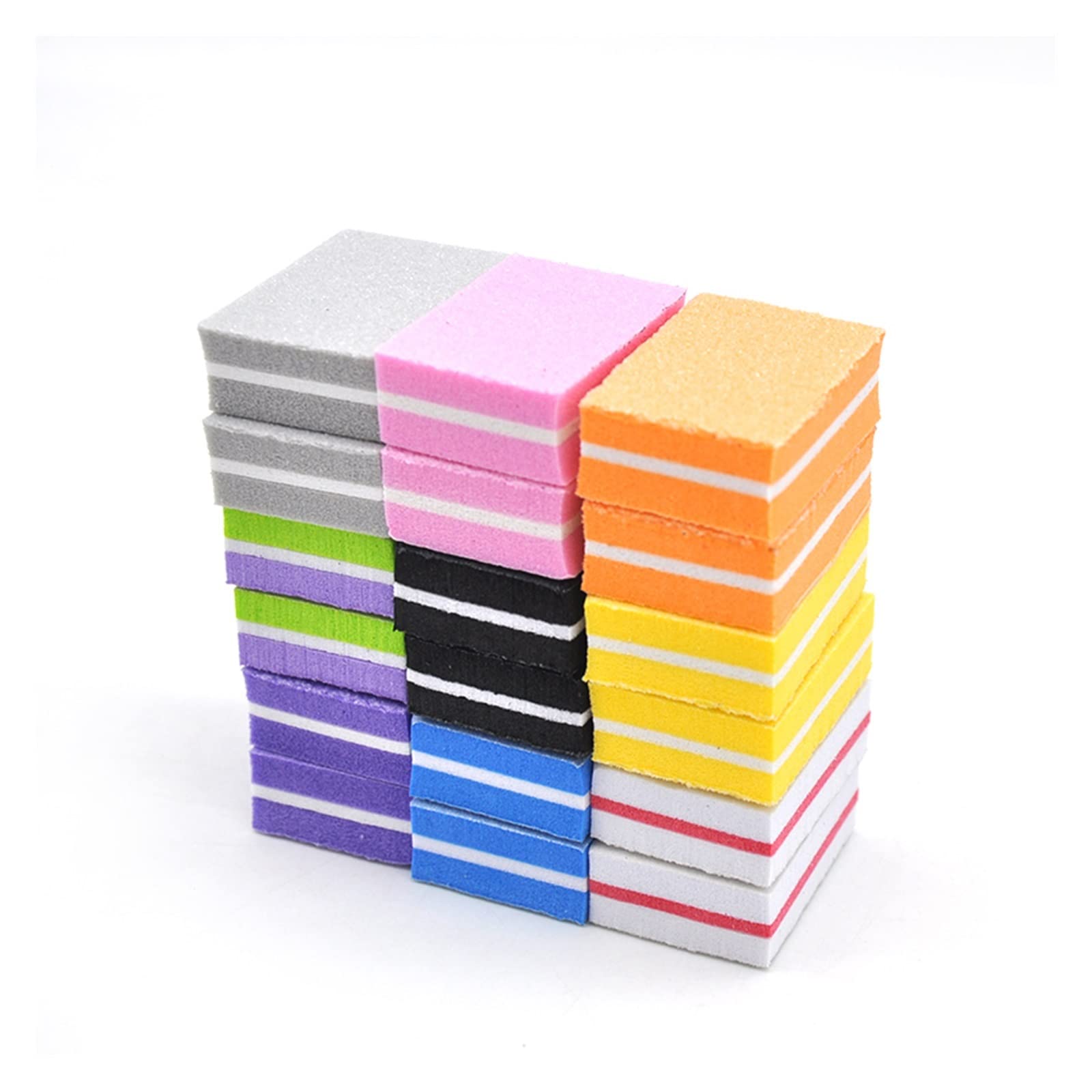 le unghie lucidano il blocco di buffer, Lima for unghie abrasiva Blocco Buffer Multicolore 3,5x2,5x1,1cm 100 pezzi(Grijs)