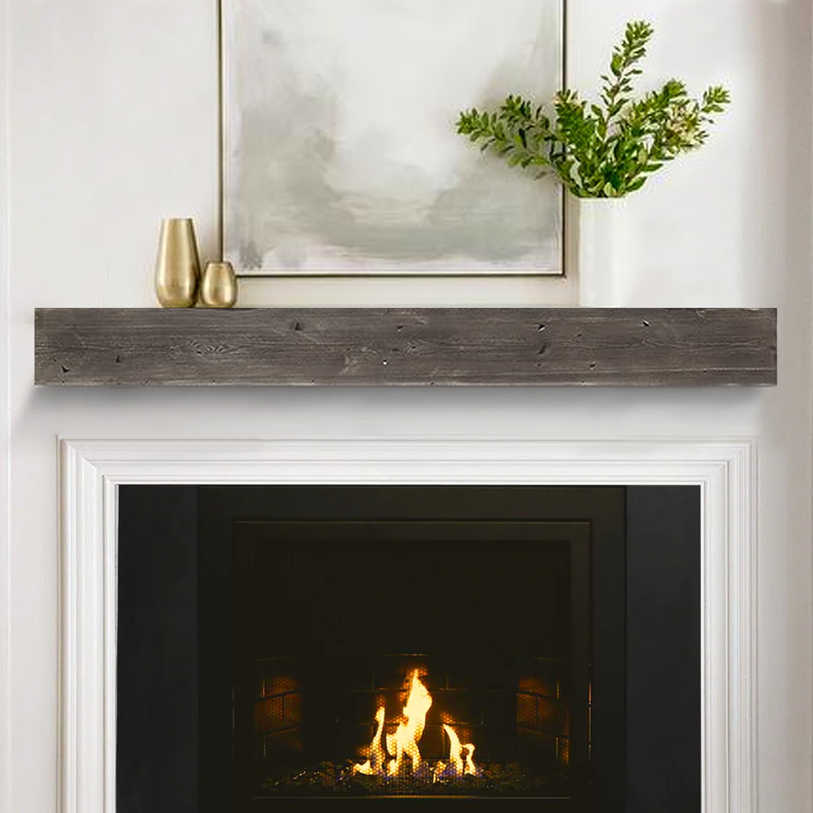 Amazon.com: Eshoma Fireplace Mantel, 72 inches Handcrafted Hollow Wood  Floating Shelves, Faux Fireplace Mantel with Invisible Heavy Duty Metal  Bracket, Grey : Home u0026 Kitchen