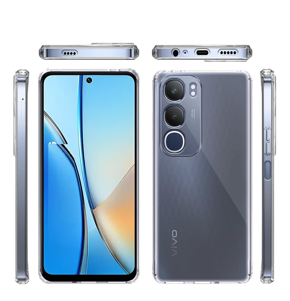 Image of COVERBLACK Soft Rubber Silicon Clear Case Back Cover Compatible for Vivo Y31 5G - Transparent