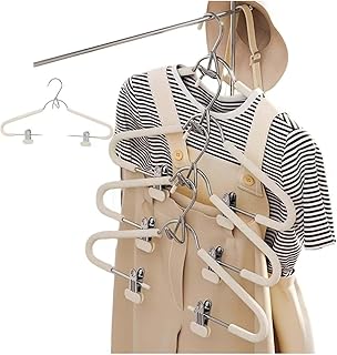 多機能 ハンガー すべり止め クリップ付き スカート パンツ コート 収納 省スペース 洗濯 乾燥用 衣類ハンガー 3本セット ホワイト ズボンハンガー スカートハンガー