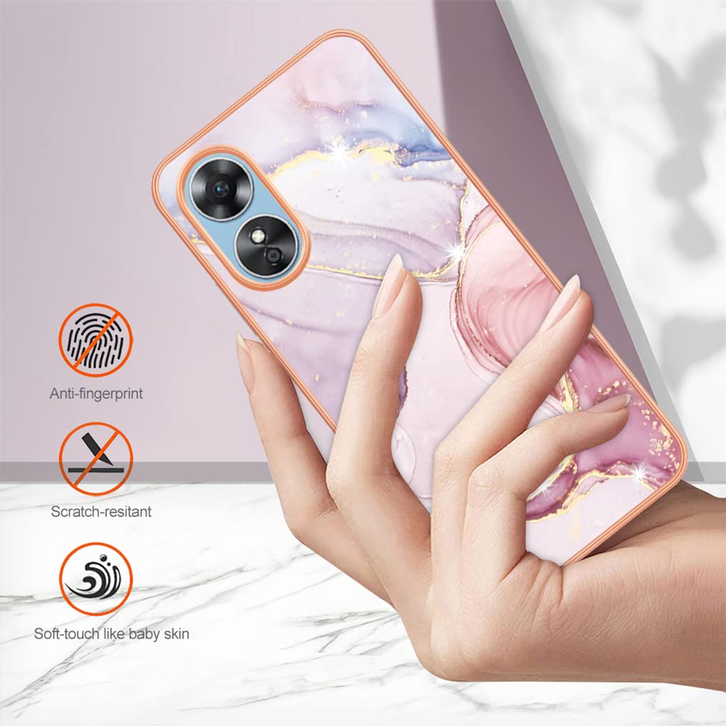 SEAHAI Trasparente Cover per Oppo A17 / Oppo A17K, Rugged Custodia Full Body Antiurto Rigida PC Soft TPU Sottile Bumper Silicone Protettiva Case - Viola Chiaro