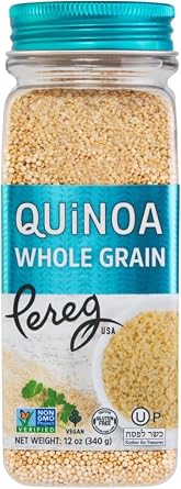 Pereg Whole Grain White Quinoa 12 oz | Ancient Superfood Pre-Washed Quinoa Grains | Non-GMO, Vegan & Gluten-Free | Rice & Pasta Alternative | Rich in Protein, Fibre & Iron | Plant Protein