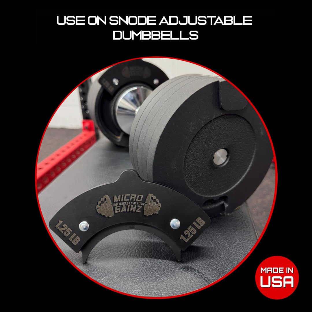 Micro Gainz 0,6 kg Magnetische Hantelbefestigung für Snode Verstellbare Hanteln, Wählen Sie 4 oder 8 Stück Magnetische Hantelscheiben, Ideal für Micro Loading Hanteln, Made in USA
