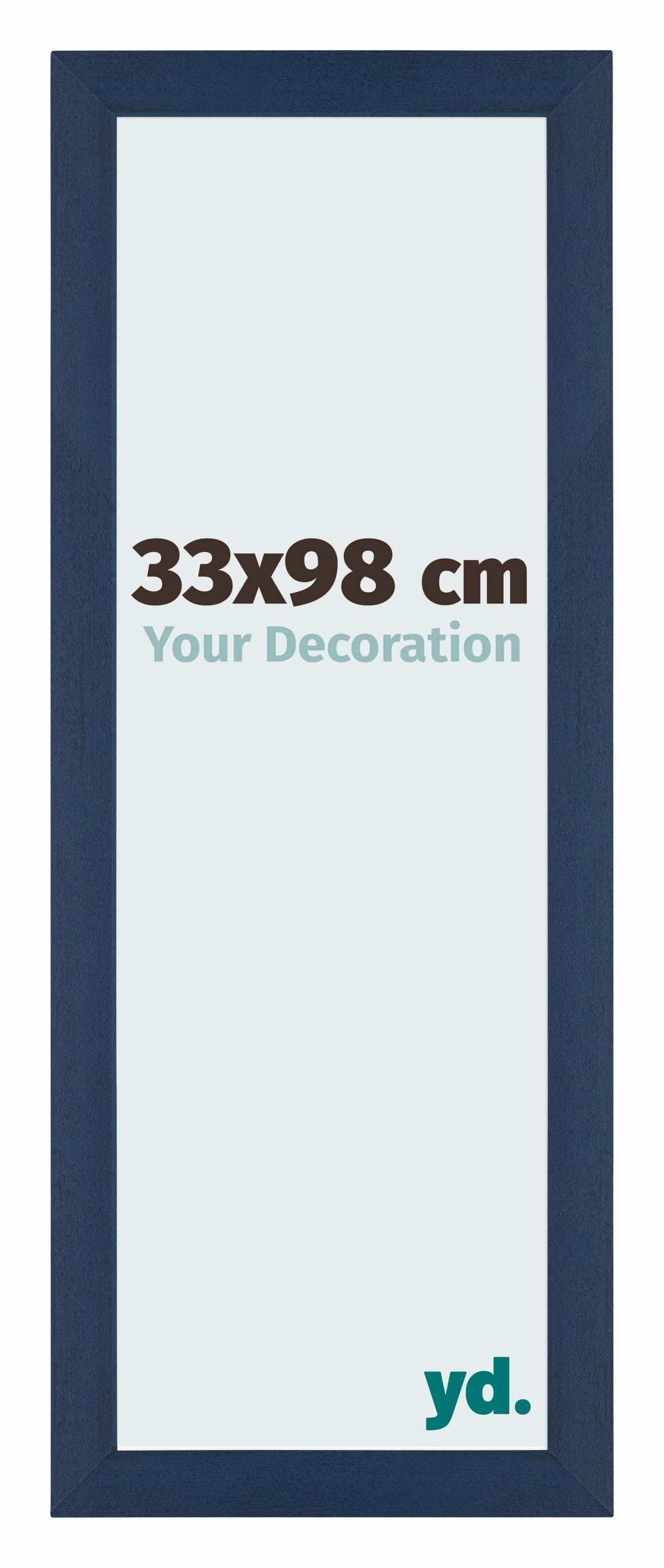 Your Decoration - Picture Frame 33x98 cm - Dark Blue Swept - Decorative Wall Frame in MDF with Antireflection - Frame 33x98 - Mura