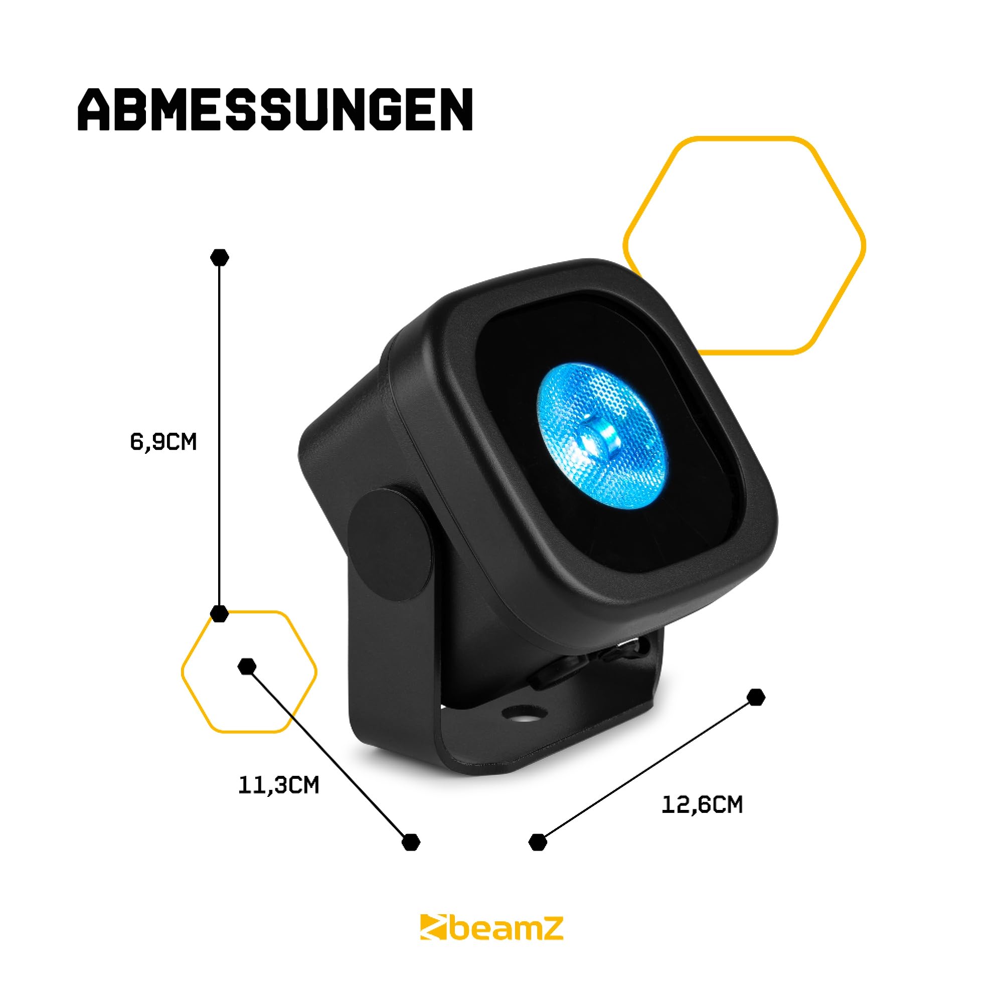 BeamZ BBP12 Akku Uplight Spot 8er Set - 12 Watt LED Par Strahler Outdoor, 13h Akkulaufzeit, IP65, Magnet Clip, Bühnenbeleuchtung, Dimmer, Stroboskop, DMX & Automodi, Bühnenlicht inkl. Fernbedienung