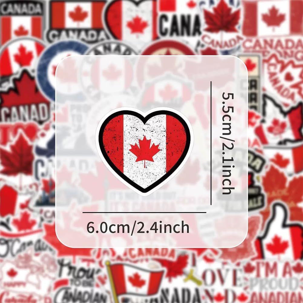 Canada Stickers 50Pcs Canadian Waterproof Vinyl Decals for Bike Water Bottles Laptop Bicycle Refrigerator Cup Luggage Computer Mobile Phone Skateboard - Image 3
