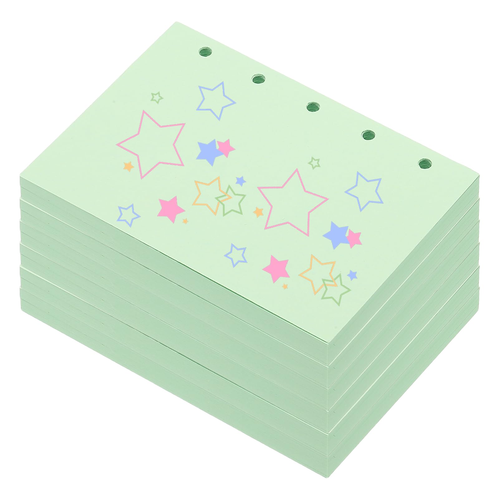 PATIKIL Colored Loose Leaf Paper, 4.1" x 3"(A8) 300 Sheets 5 Holes Punched 150GSM Blank Binder Refill Paper Supplies for Office Note Taking Teacher Planner Journal Notebook, Light Green
