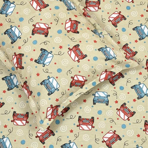 Image of Mafatlal Coo Coo Pure Cotton Kids Bedsheets for Single Size Bed with 1 Pillow Cover, 144 TC (228x152 cm) - Lightweight, Fun & Durable | Beechnut, for Boys & Girls