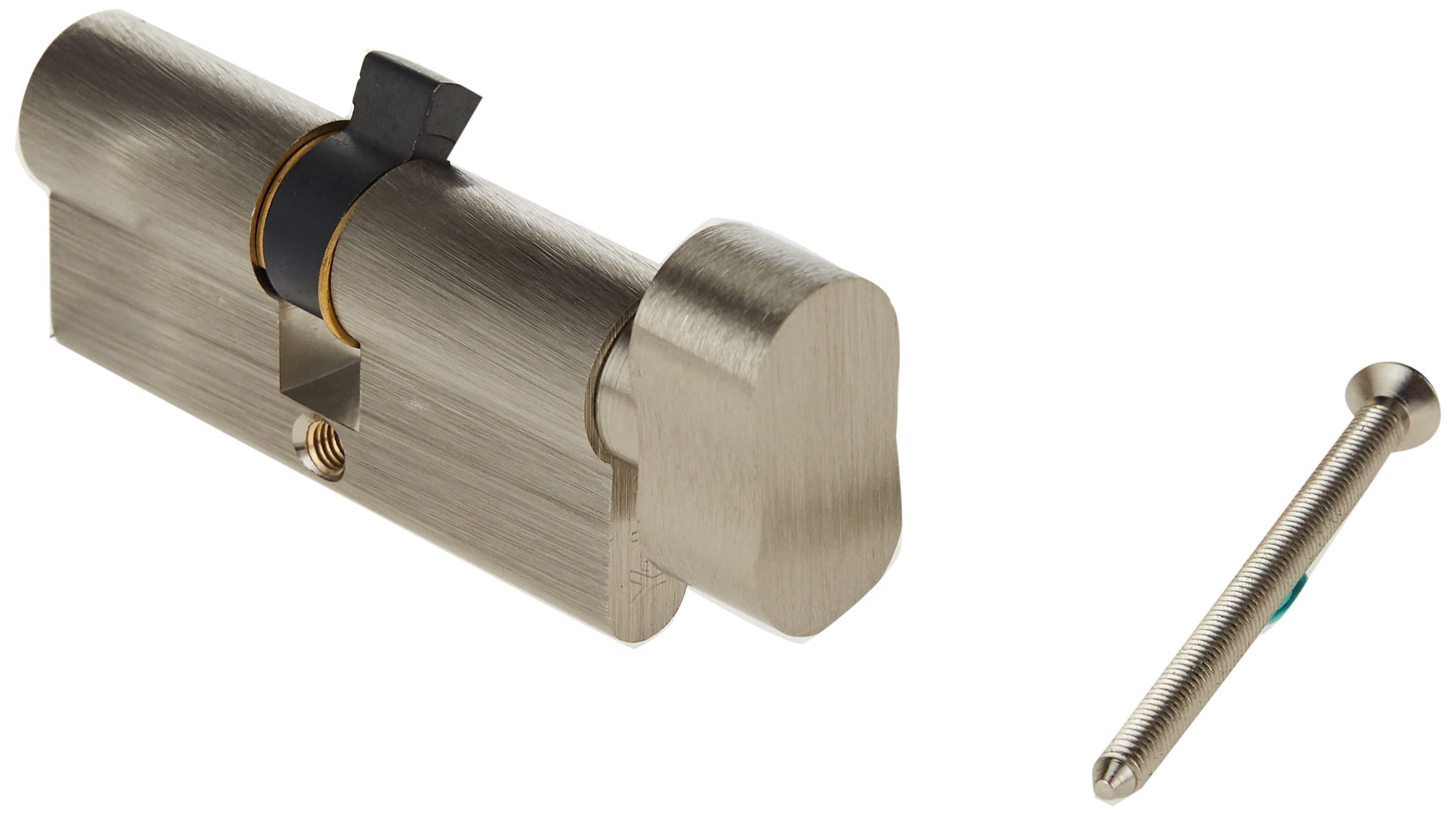 10-0513-3535-Ck-22-01, 500 Series Double EUro Profile Cylinder 35+35 Key+Coin Turn Bathroom Cylinder Satin Nickel