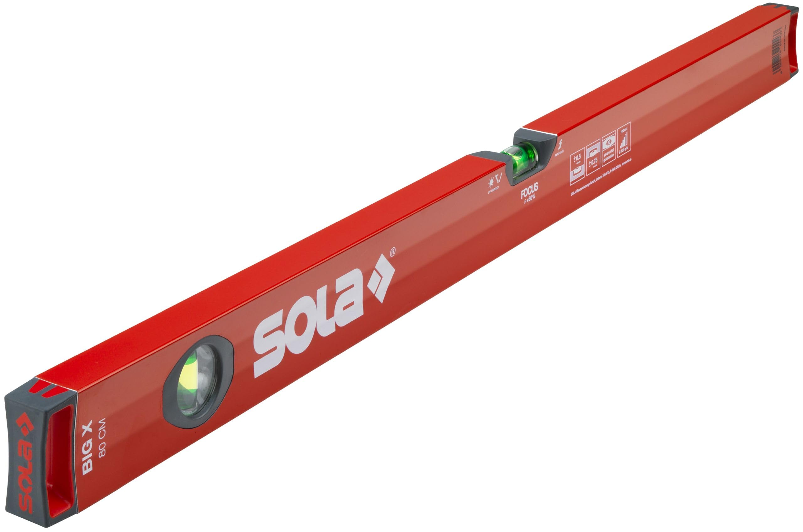 Big X 80 BIGX80 Box Profile Spirit Level 80 cm, Red
