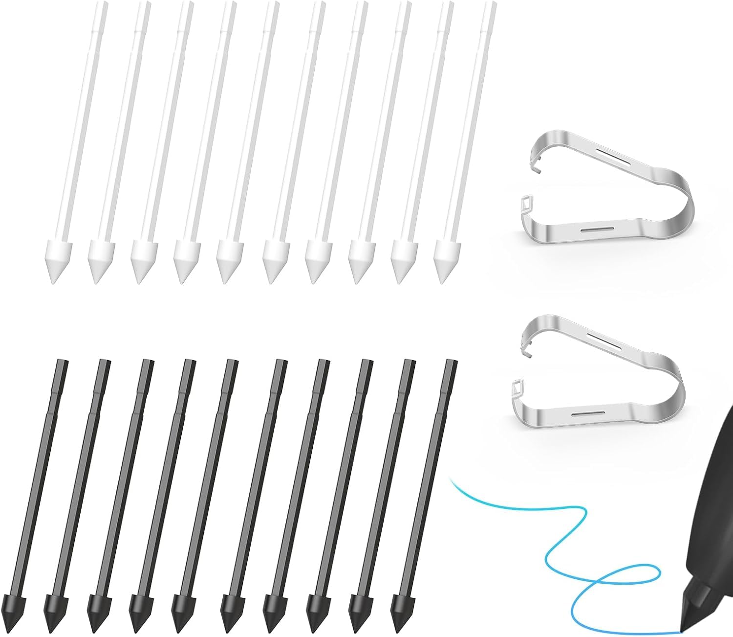 20 PCS Tips/Nibs Replacement for Samsung Galaxy Tab S9/S9FE /S9 Ultra, S8/S8 /S8 Ultra, S7/S7 /S7 FE, S6/S6 Lite, Note10/10 Plus/10 Lite, Note 20/S21/S22/S23/S24 Ultra S Pen-image-0