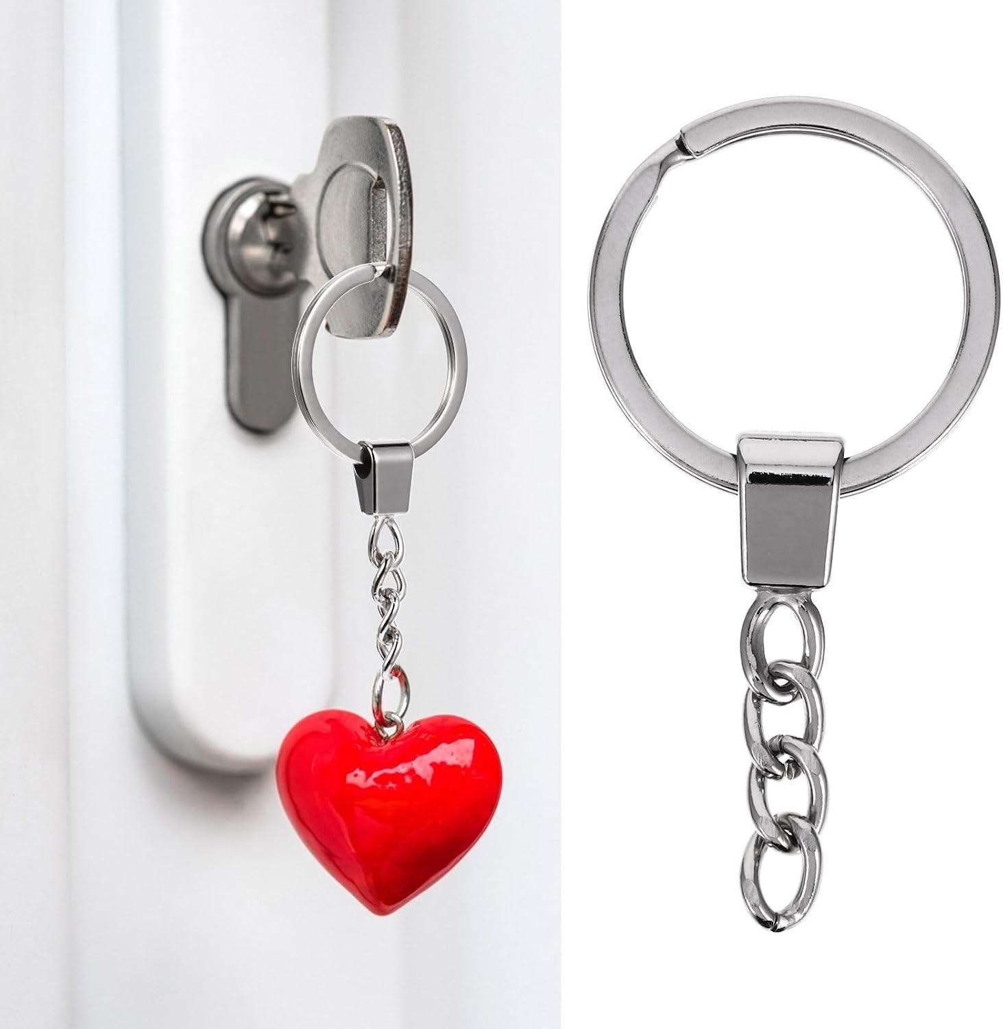SEWACC 20pcs Alloy Decorative Key Chain Set Lightweight and Portable Metal Key Chains in Silver for Men and Women, Fashionable and Versatile Accessories for Everyday Use image 4