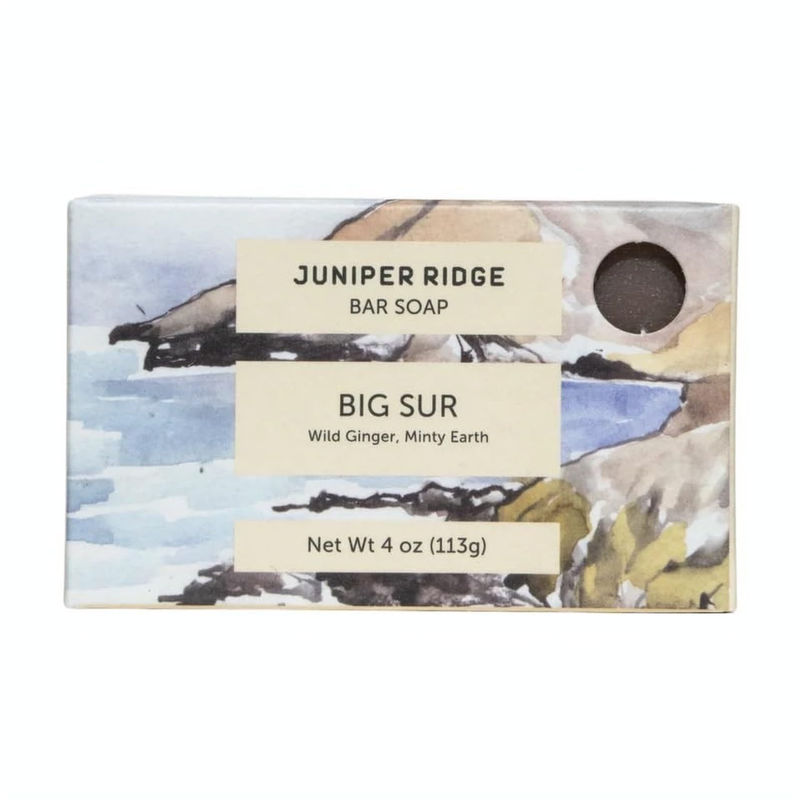 JUNIPER RIDGE Big Sur Bar Soap - Cold Processed Mild Castile Soap - Plant Based Ingredients & Steam Distilled Essential Oils - Paraben, Phthalate, Dye, Cruelty, & Preservative Free - 4oz Bar