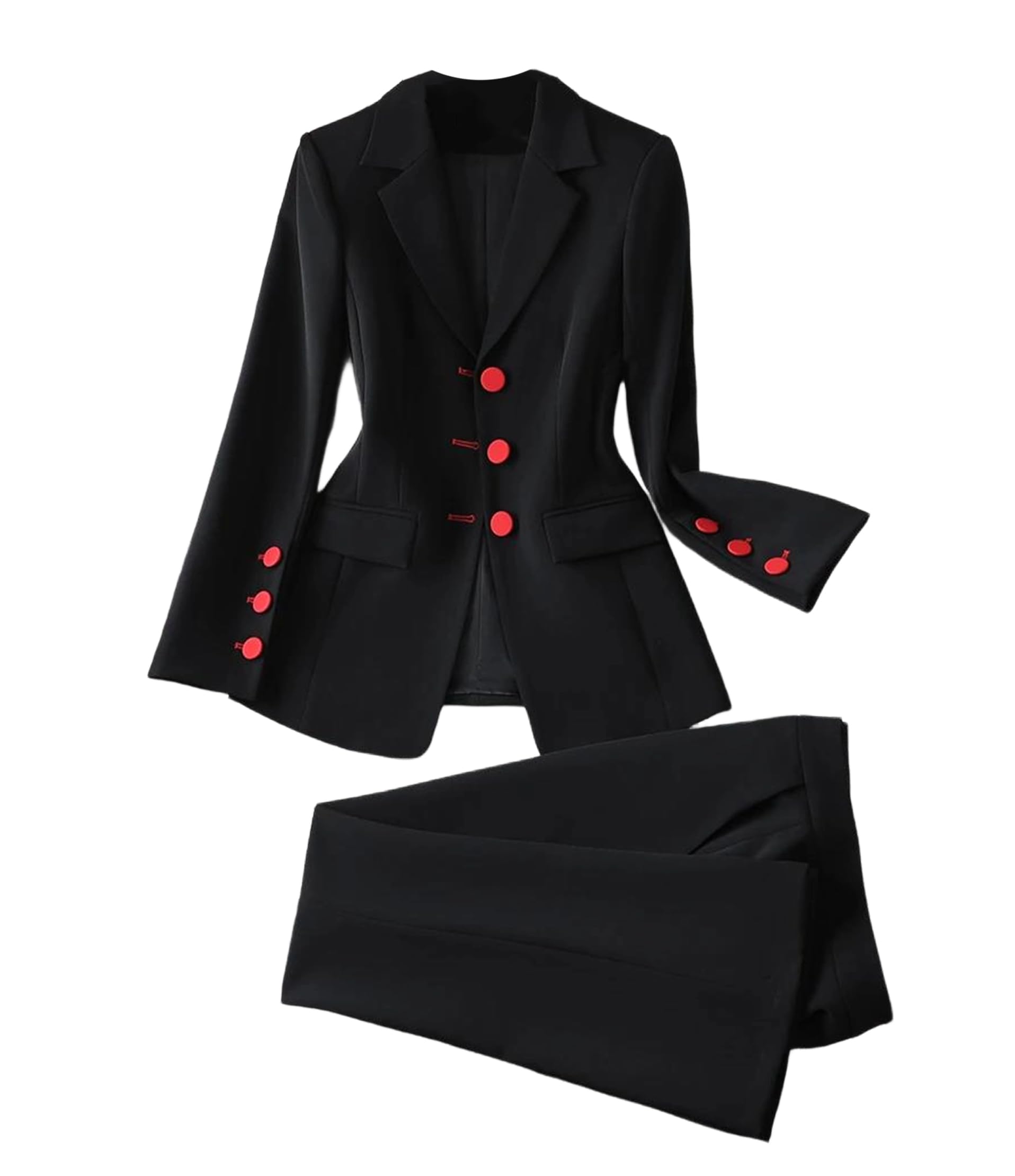 Conjunto de 2 piezas de pantalón de oficina para mujer, moderno, elegante, blazer y pantalones, traje de trabajo formal de negocios