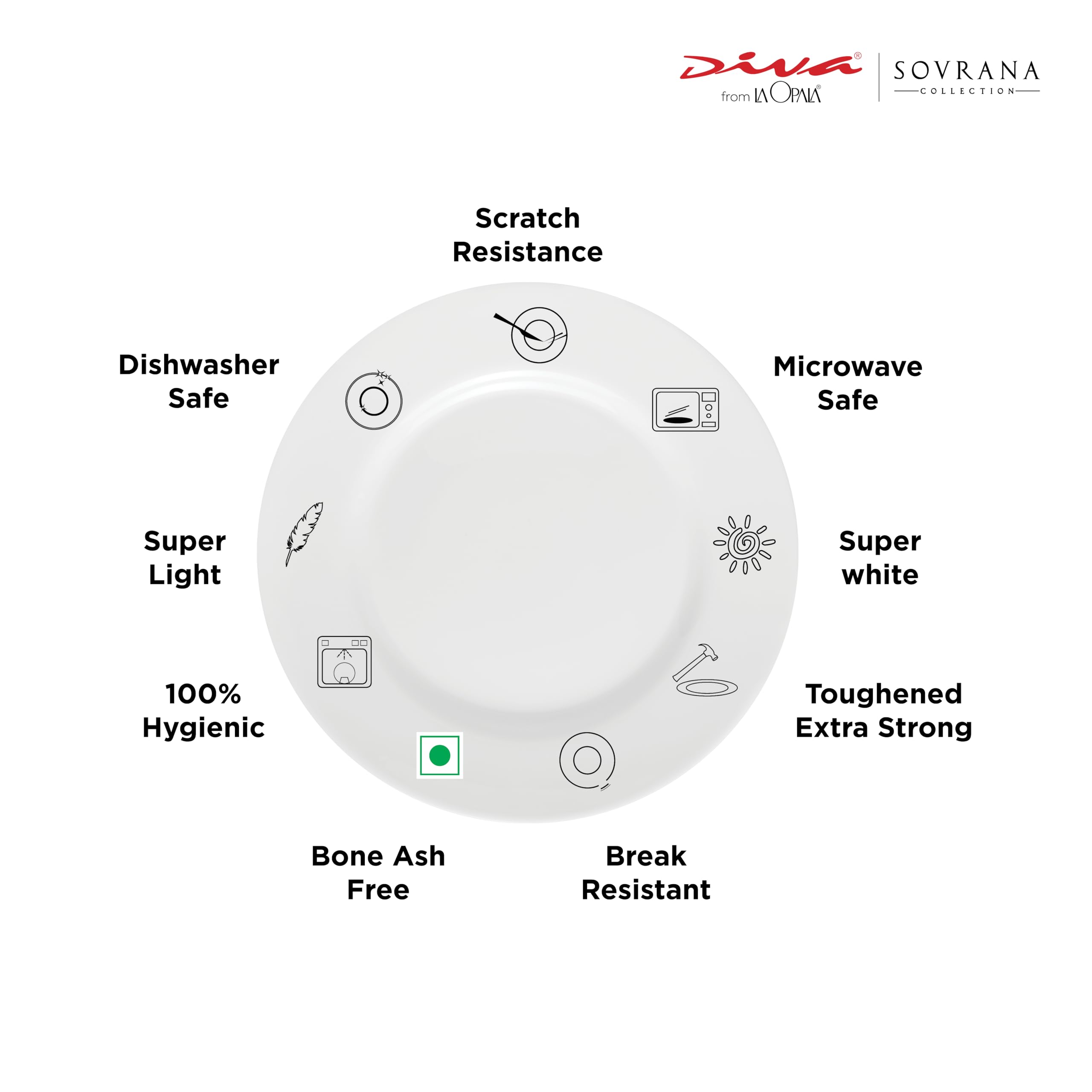 La Opala Diva Sovrana Dinner Set - 62 Piece -4 La Opala Diva Sovrana Dinner Set - 62 Piece -4