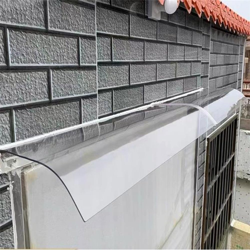Auvent De Fenêtre 40 70 90 120 180 280 500cm Auvent De Porte Transparents en Polycarbonate Marquise Porte D'Entree Terrasse Toit Abri Banne Protection