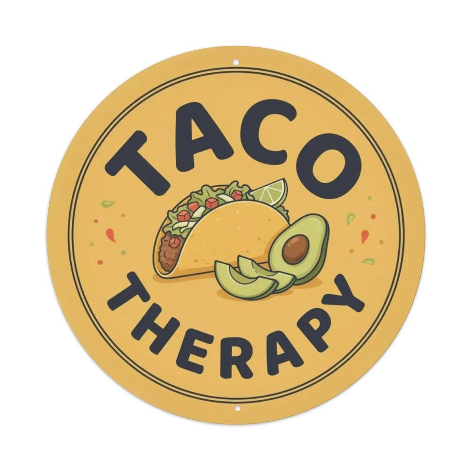 Taco Therapy Metal Tin Sign Plaque
