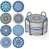 Posavasos para Bebidas, Juego de 8 Posavasos de Corcho Cerámica,