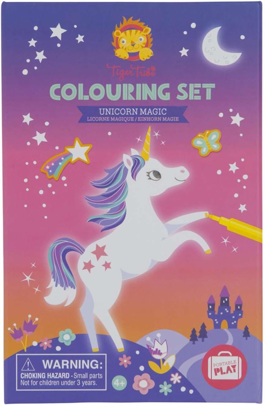 Colouring Set - Unicorn Magic Designed Art Carft Coloured Markers Stickers Ages 3+ Years