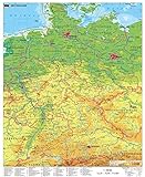 Profi Länderkarten Deutschlandkarte Deutschland physisch , 97 x 119 cm als Poster (9709869610344)