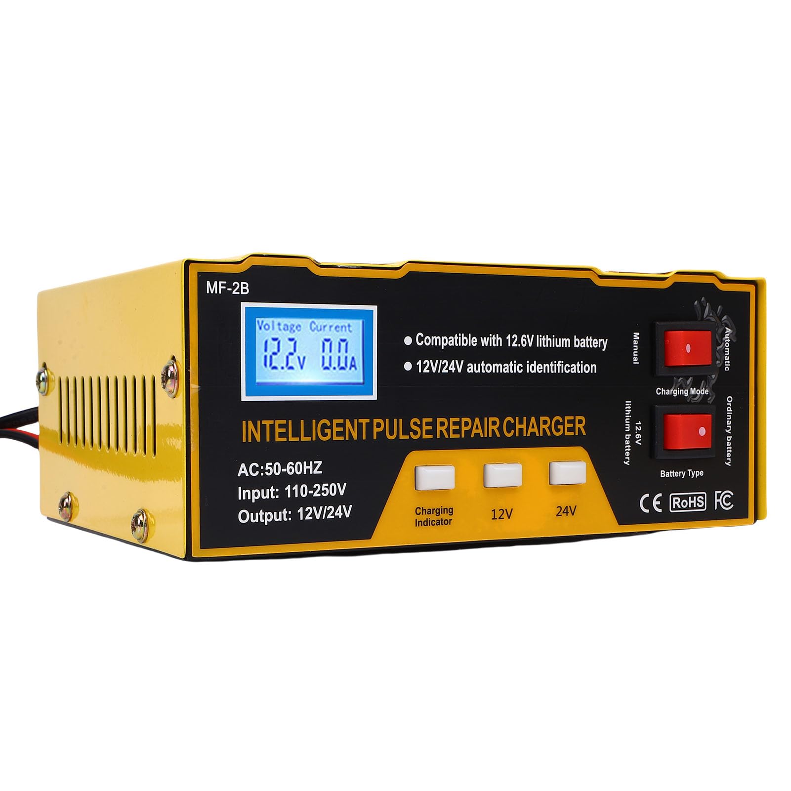 SEAFRONT Caricabatterie 12V 10A 24V 7.5A, Manutentore Automatico (Spina | Involucro in Acciaio Inox, Spegnimento Automatico Controllato da CPU, Protezione da Sovraccarico, per Batterie Al