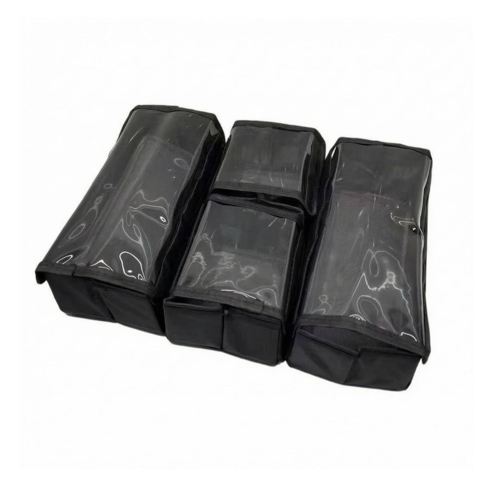 4 Piezas Bolsa Viaje con Cierre | Diseño Rectangular Estructurado, Neceser con Cierre, para Maleta, Maquilladores, 2 Xl 2 Pequeño