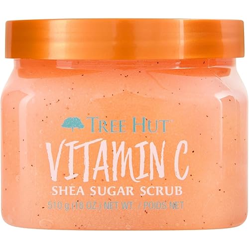 Tree Hut Vitamin C Shea Sugar Scrub, Mothers Day Gifts, Exfoliating Body Scrub Removes Dead, Dry Skin for a Soft & Hydrated Feel, Nourishing Essential Body Care, 18 fl oz.