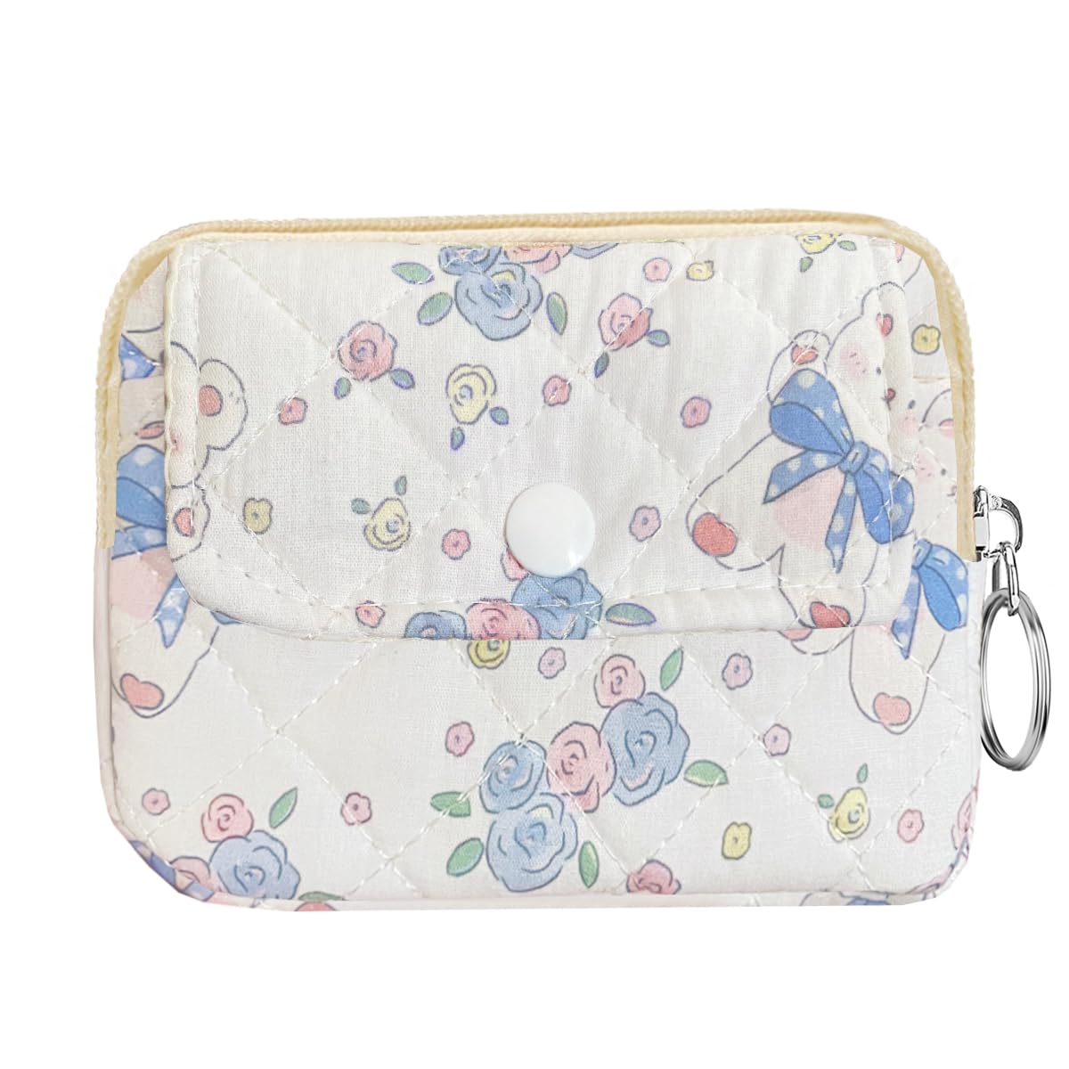 Cute Prints Cotton Quilted Coin Purse for Women Girls