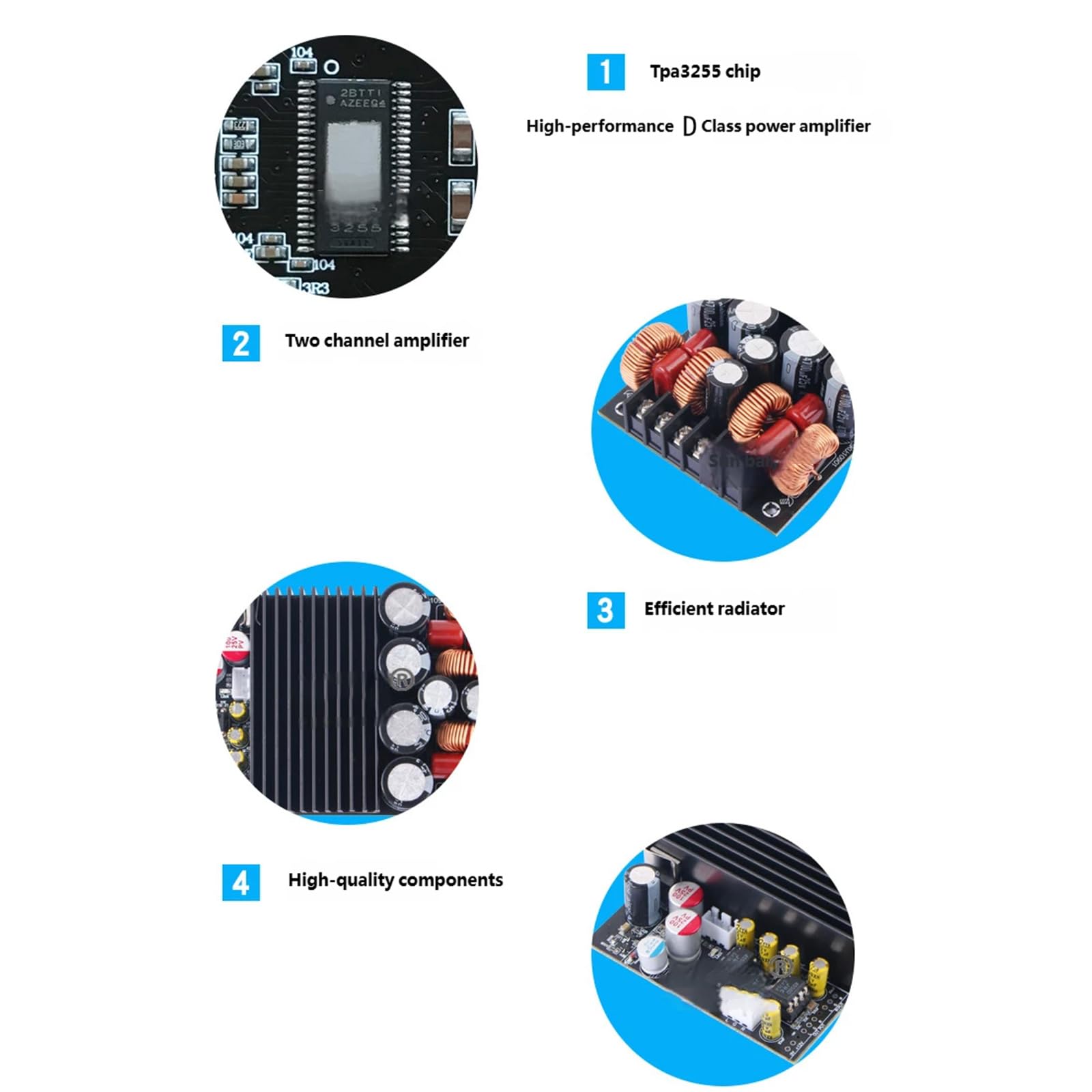 315 W + 315 W dwukanałowy cyfrowy wzmacniacz dźwięku TPA3255 moduł 19 V-50 V do modułu kina domowego