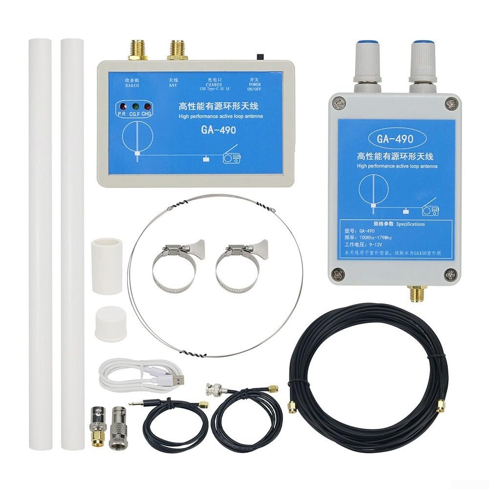 SPORTARC Active Loop Antenne GA 490, Métal+ABS, Installation Extérieure, 100KHz 179MHz