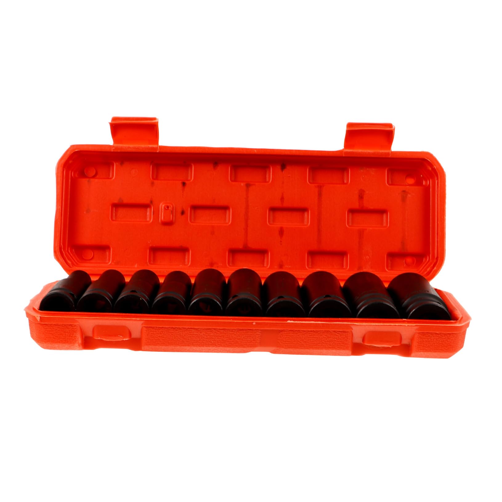 Homoyoyo Set di Bussole a Impatto 1/2 Pollice 10 Pezzi Metriche Lunghe | Acciaio ad Alto Tenore di Carbonio, Misure 8-21mm, con Custodia per Trasporto