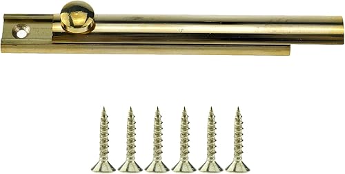 Miniatura 3 de Perno de superficie de latón macizo dorado de 4 pulgadas con tornillos